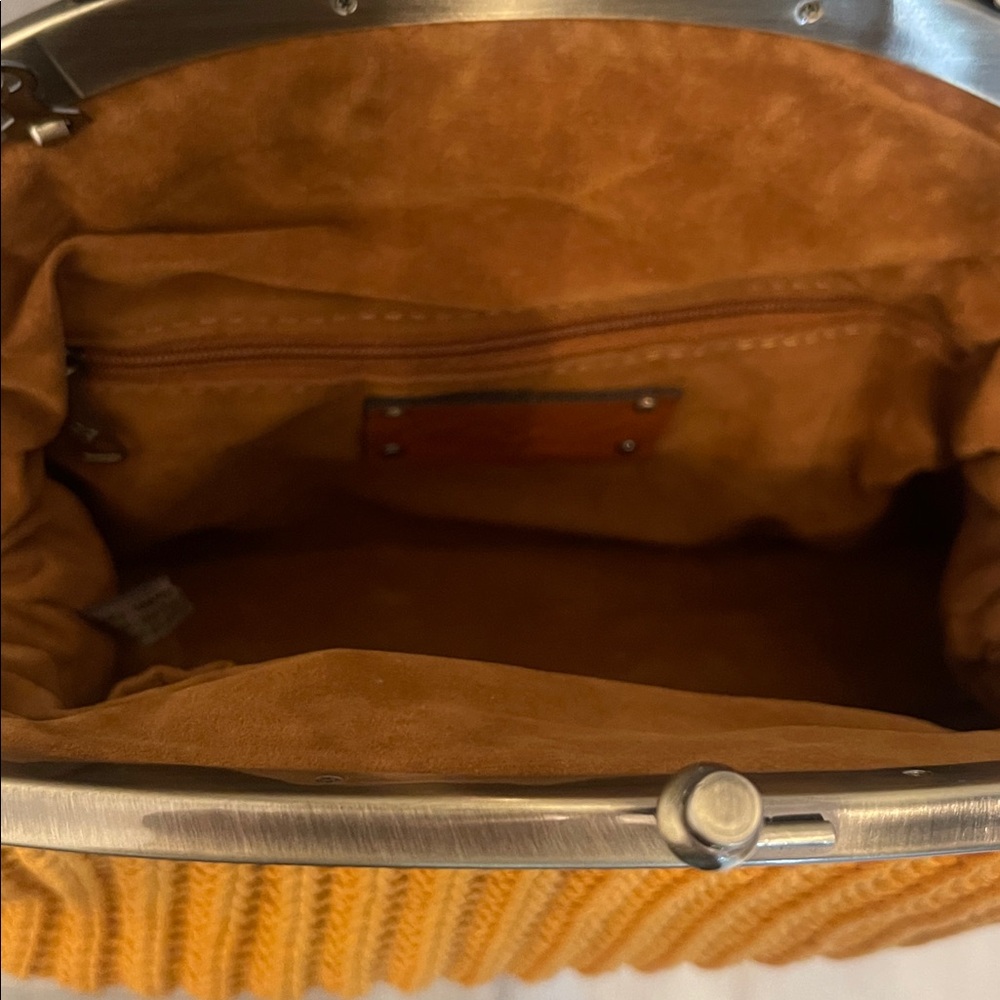 Patricia Nash Mustard Knit Mini Bag with Chain - Picture 4 of 7